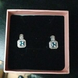 Sterling silver blue topaz earrings